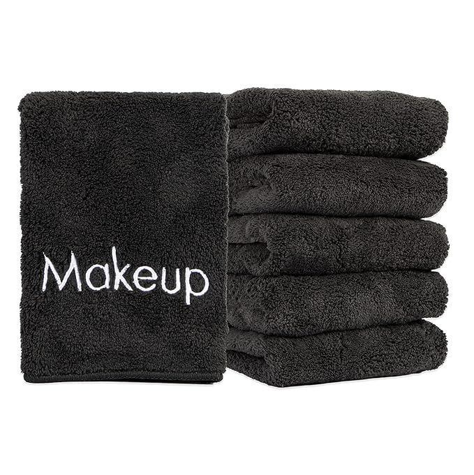 Arkwright Microfiber Makeup Remover Cloths (13x13, 6-Pack, Black) - Soft Coral Fleece Makeup Wash... | Amazon (US)