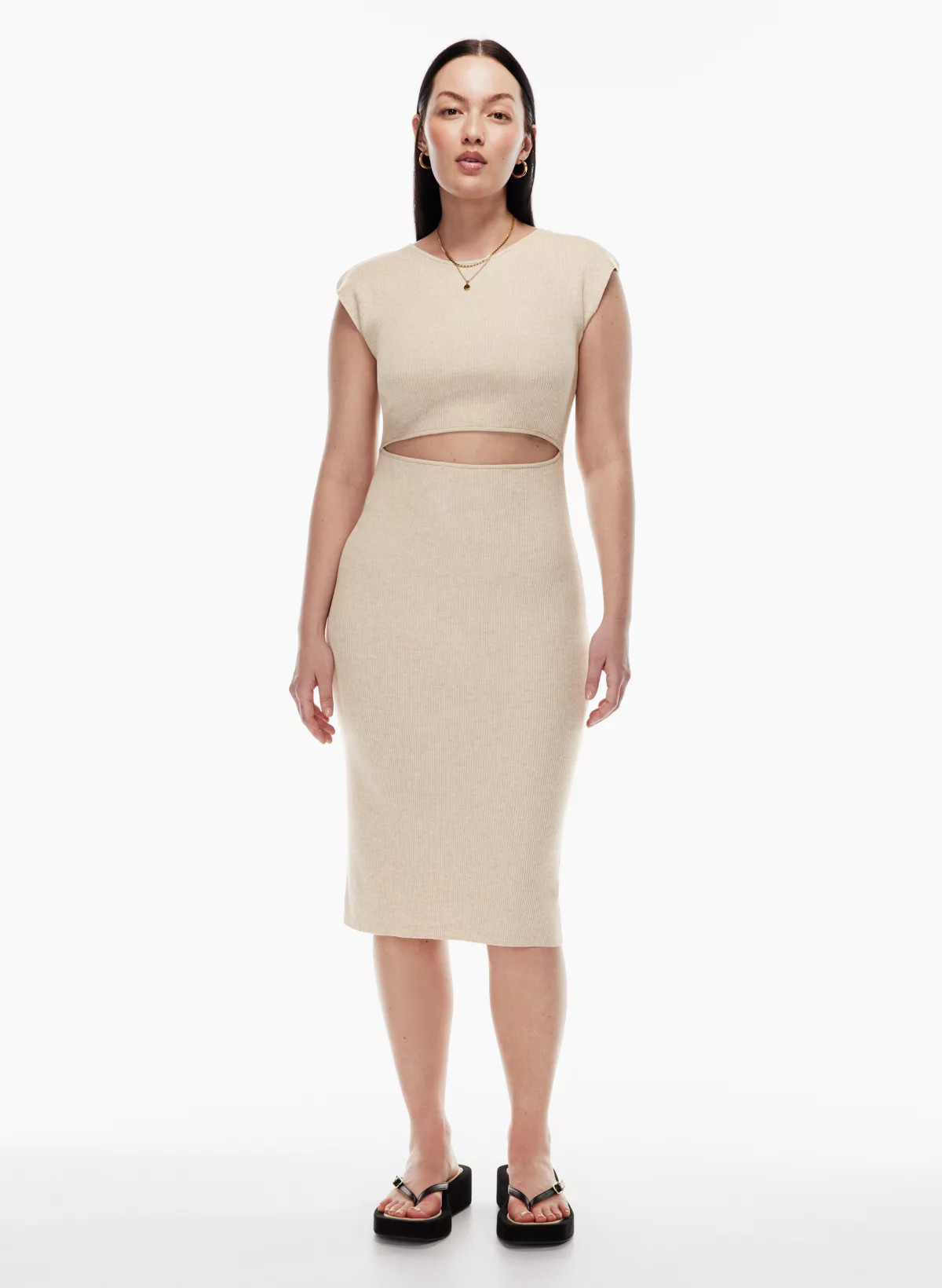 CUT-OUT KNIT MIDI DRESS | Aritzia