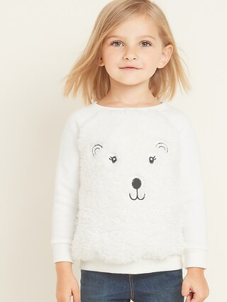 Plush Sherpa Critter Sweatshirt for Toddler Girls | Old Navy | Old Navy (US)