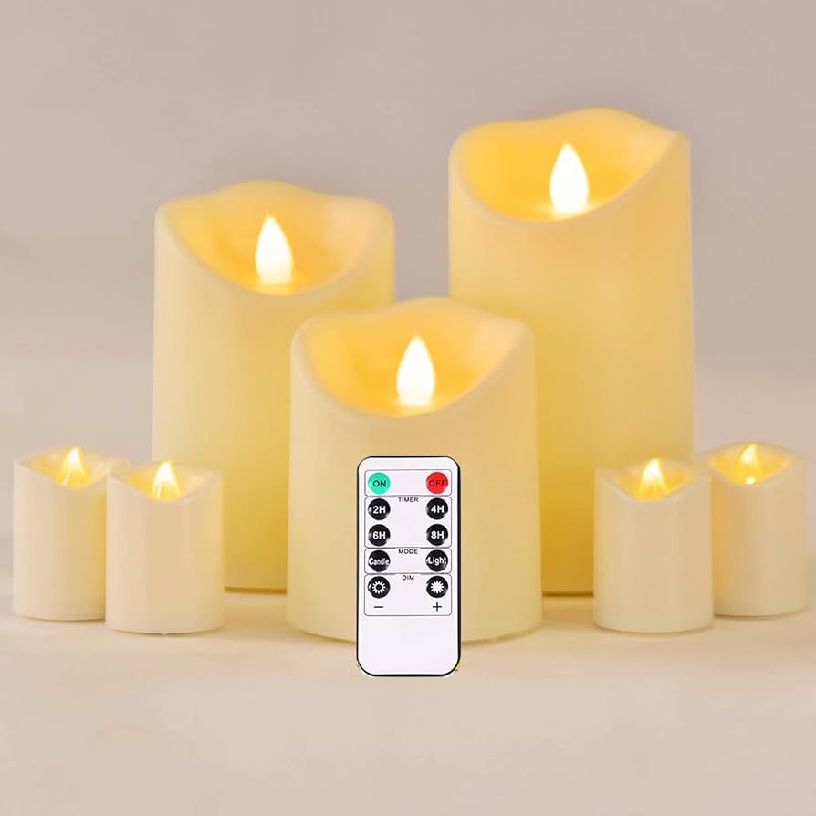 pensar Flickering Flameless Candles Outdoor Candles Waterproof Battery Operated Candles(W:3.25" x... | Amazon (US)