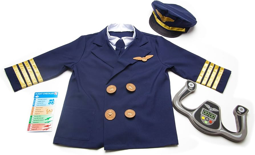 Melissa & Doug Pilot Role Costume Set (FFP) ,Blue | Amazon (US)