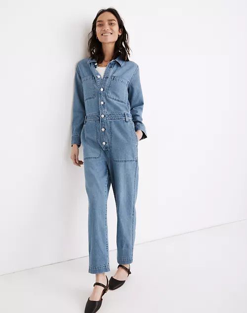 Denim Relaxed Coverall Jumpsuit in Glenroy Wash | Madewell