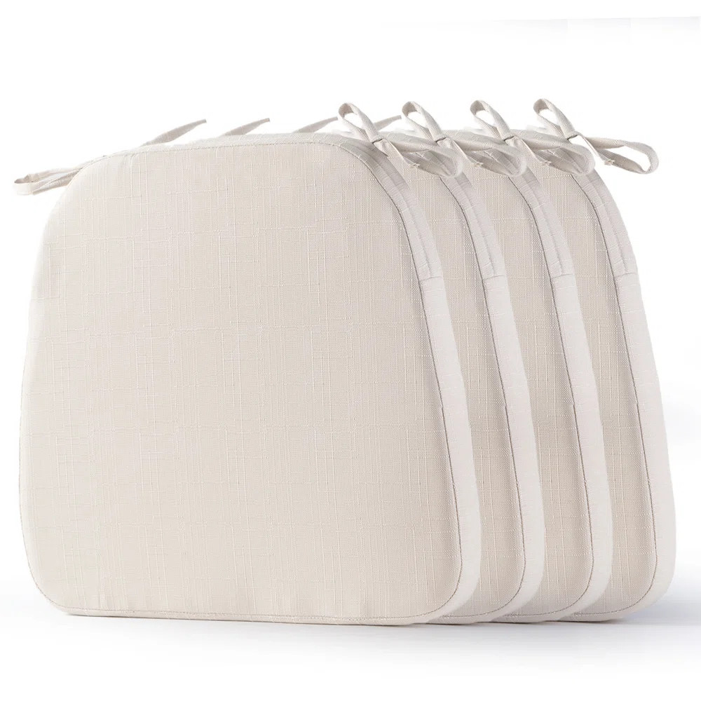 Chair Cushions for Dining Chairs with Ties, Indoor/Outdoor Kitchen Chair Pad with Non-Slip Backin... | Wayfair North America