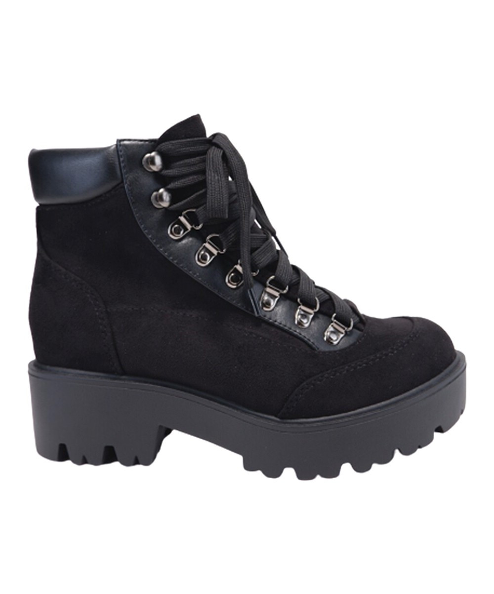 SODA Women's Casual boots BLACK - Black Attic Combat Boot - Women | Zulily
