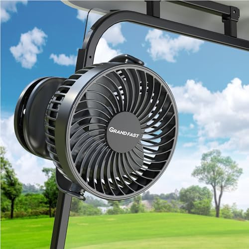 Golf Cart Rechargeable Fan Compatible with EZGO Club Car Yamaha, Golf Palyer Summer Essential 3 Powerful Speeds Clip on Fan with 360° Pivot, 13 Hrs Run Cordless, Battery Operated for Golf Cart | Amazon (US)