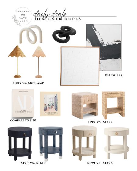 Designer dupes restoration hardware look for less. Serena and Lily dupe. Black white abstract art. Ruffled table lamp. Home decor. Round nightstands black. Round nightstand white. Waterfall nightstand. Seagrass nightstand. Coffee table books 

#LTKsalealert #LTKhome #LTKFind