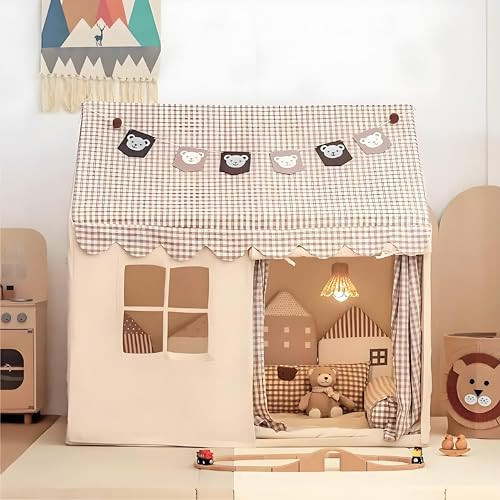 Children's Play Tent Indoor Children's Play Tent Boys Girls Princess Toys Small House Outdoor Toddler Playhouse Castle，with a String of Starlights | Amazon (US)