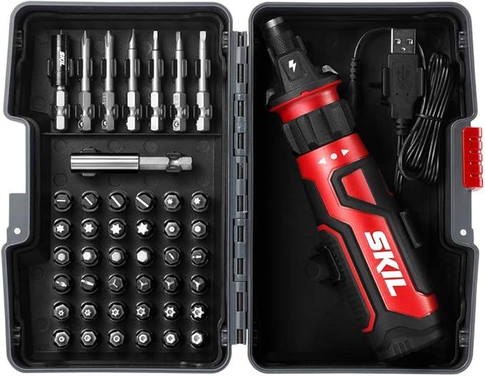 SKIL Rechargeable 4V Cordless Screwdriver with Circuit Sensor Technology Includes 45pcs Bit Set, ... | Amazon (US)