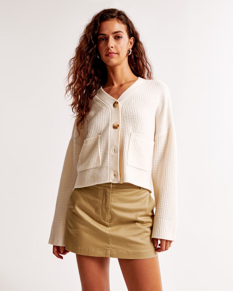 Women's Waffle Cardigan | Women's New Arrivals | Abercrombie.com | Abercrombie & Fitch (US)