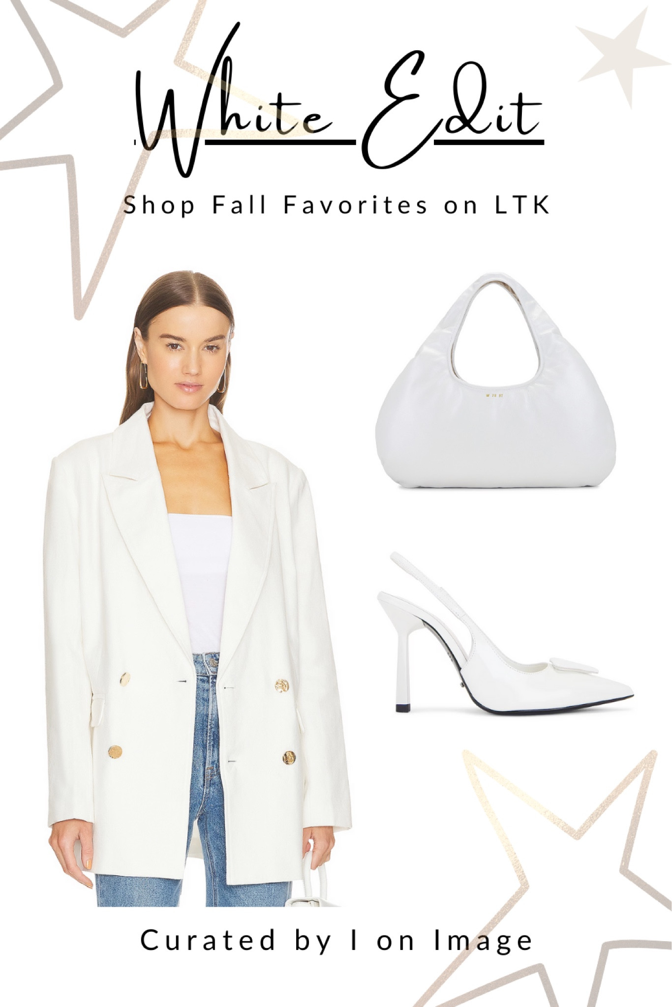 Fall Favorites on LTK: White Edit 

🤍 “Margot” double breasted white linen blazer by Aureta
🤍 Medium Cloud bag in white pearlized leather by W78ST
🤍 “Ginger” heeled slingback pump by Tony Bianco

Workwear, office look, fall styles, business style, boss babe, white blazer with denim, white heels @Revolve @LTK #LTKfashion

#LTKworkwear #LTKover40 #LTKstyletip
