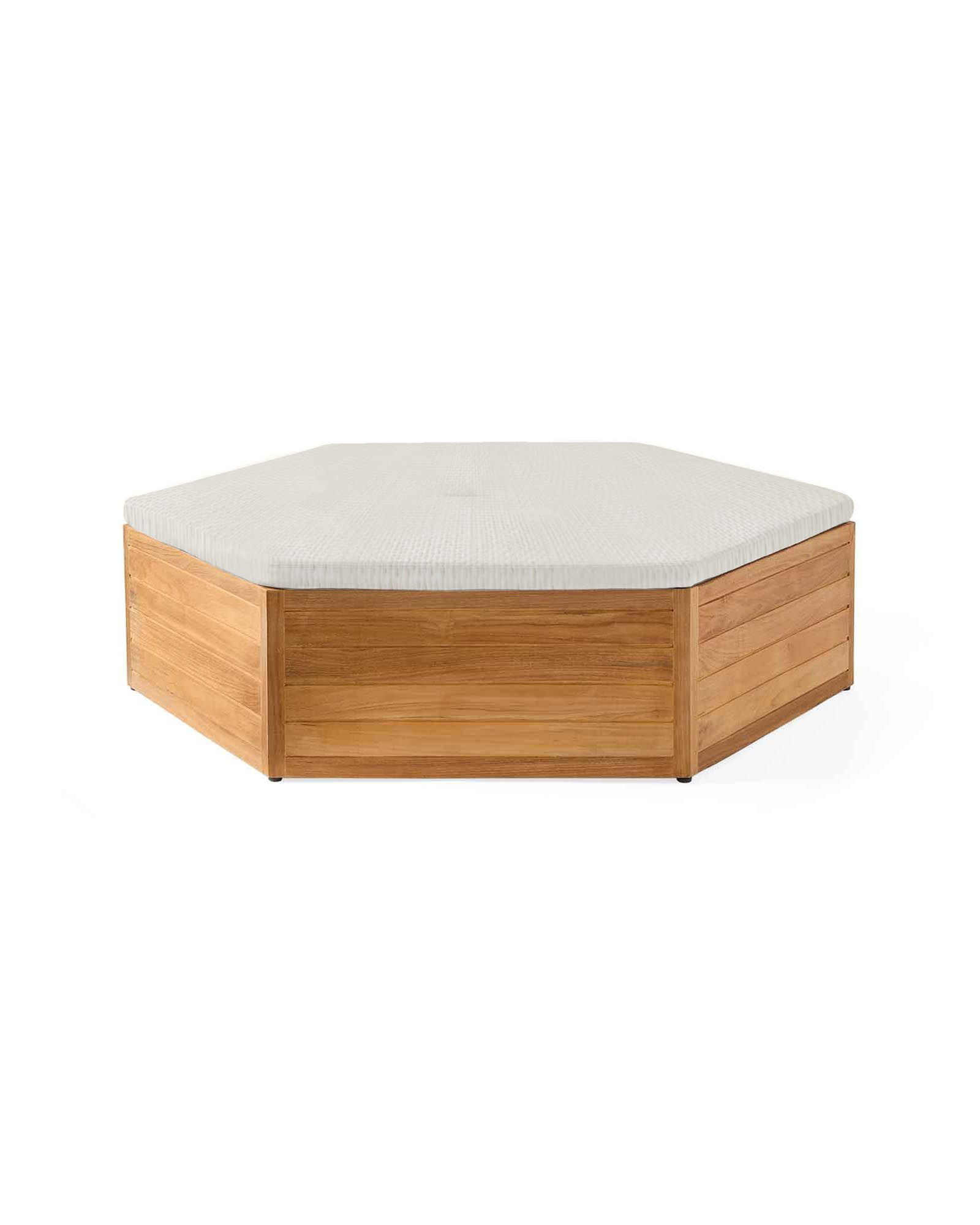 Tiburon Teak Umbrella Ottoman | Serena and Lily