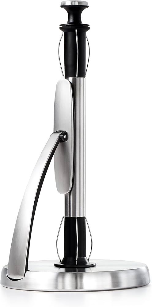 OXO Good Grips SimplyTear Paper Towel Holder - Stainless Steel (Silver & Black) | Amazon (US)