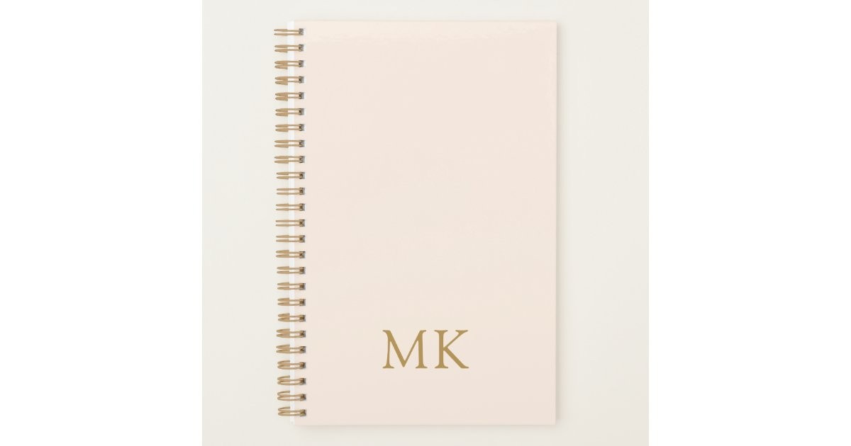 Personalized Blush Pink Gold Monogram Initials Planner | Zazzle.com | Zazzle