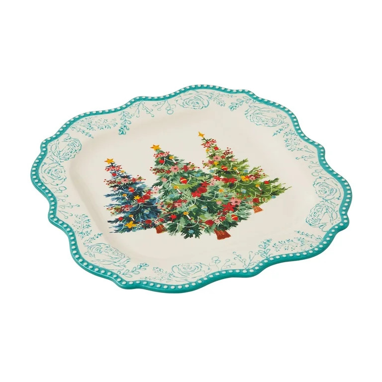 The Pioneer Woman Wishful Winter Holiday Stoneware Platter | Walmart (US)