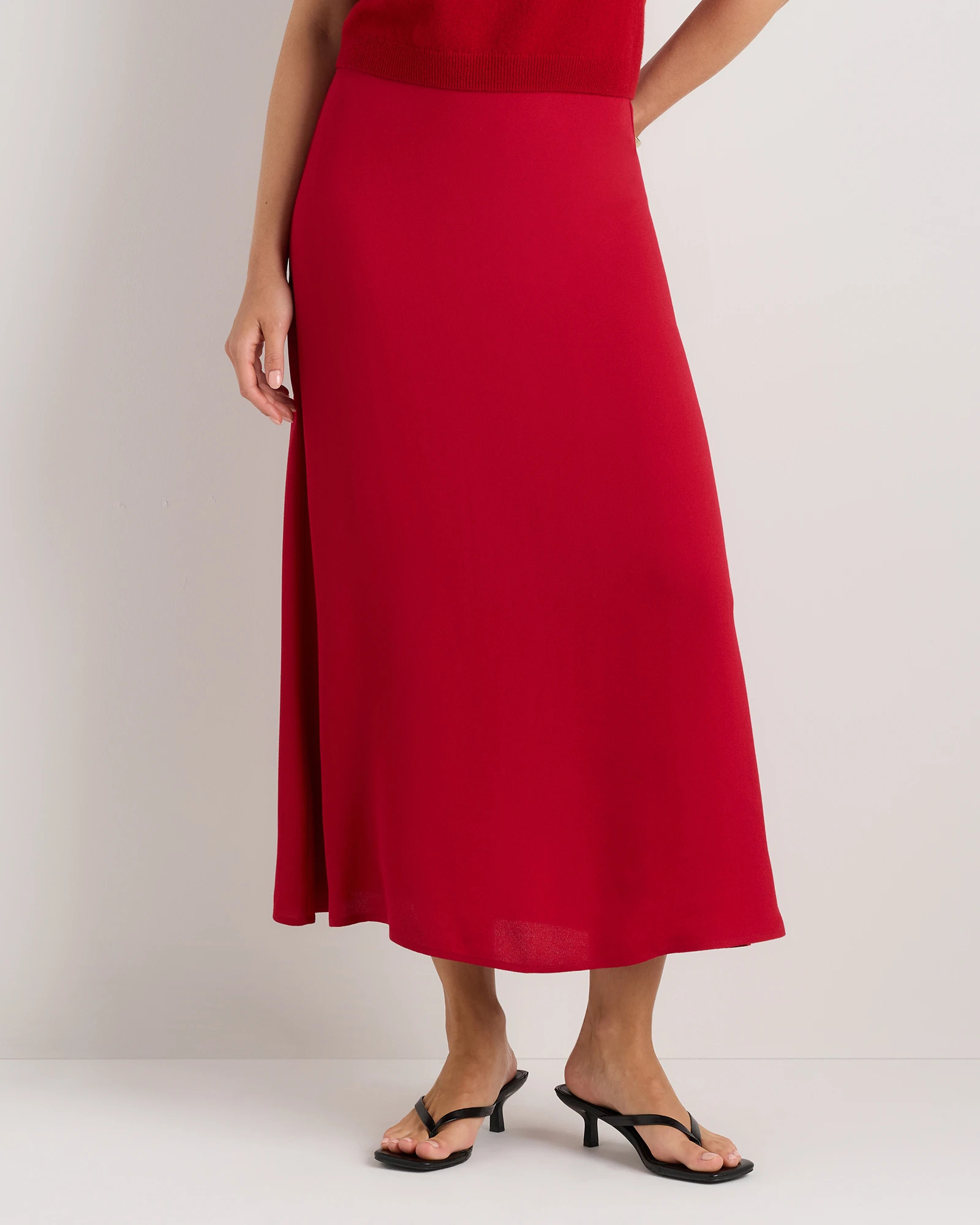 Lightweight Crepe Slip Skirt in Aqua Pearl | Quince