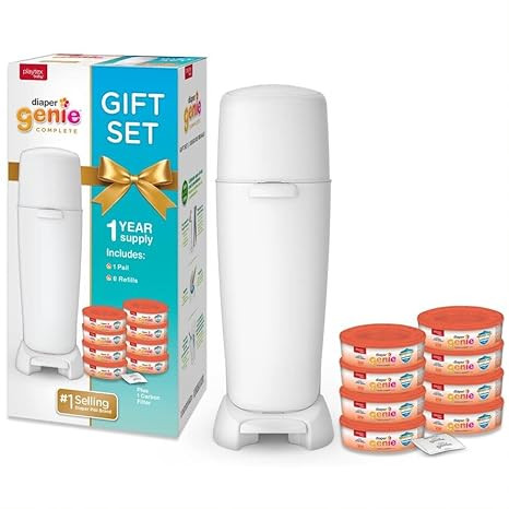 Diaper Genie Baby Registry Set | Includes Diaper Genie Complete Diaper Pail, 8 Refill Bags, & 1 C... | Amazon (US)