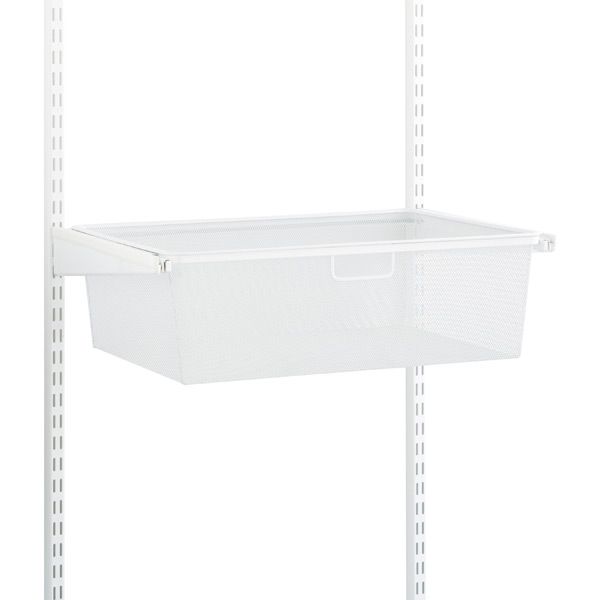 Elfa 1-Runner Mesh Hanging Drawer White | The Container Store