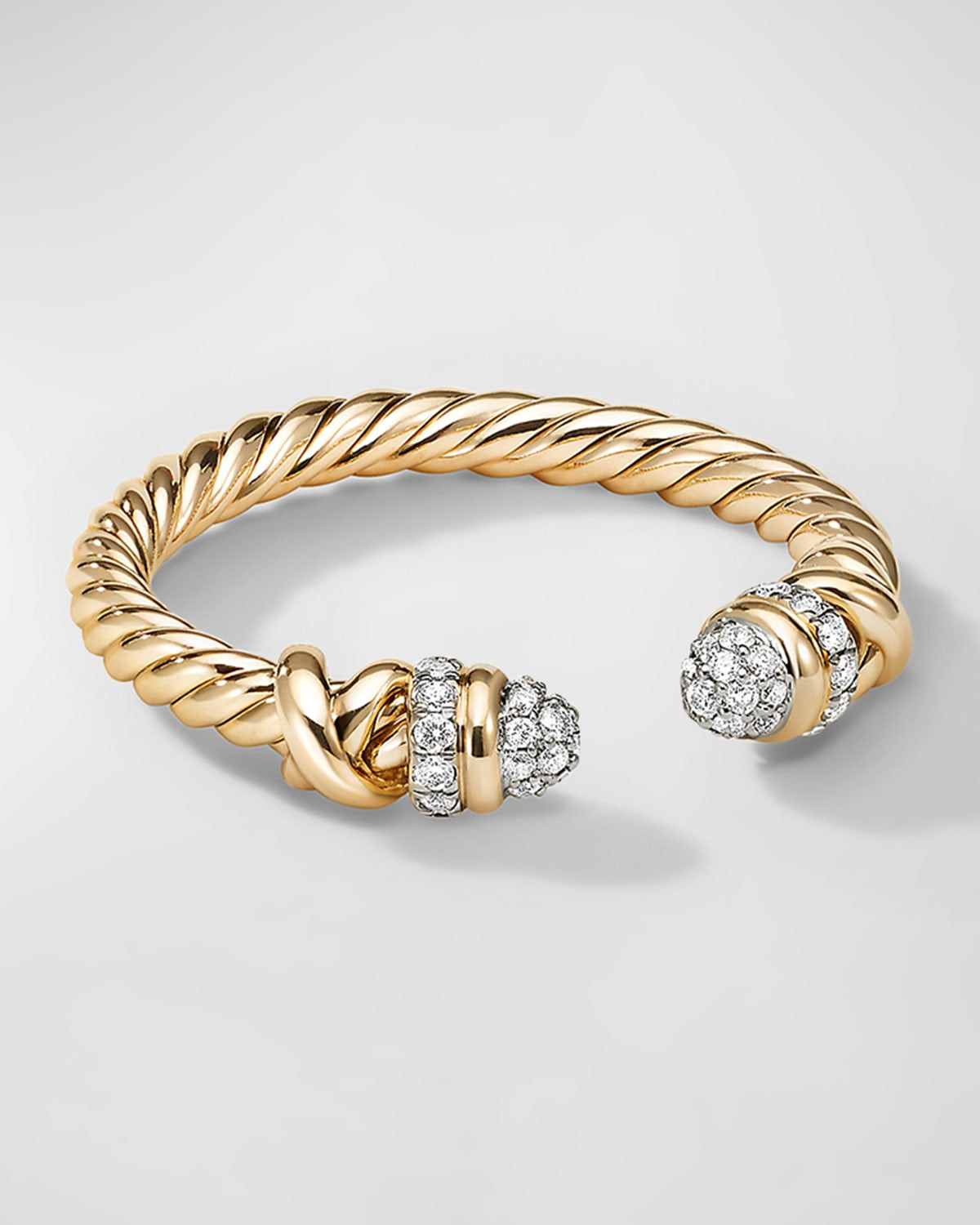 Petite Helena Open Ring with Diamonds in 18K Gold, 2.5mm, Size 5 | Neiman Marcus