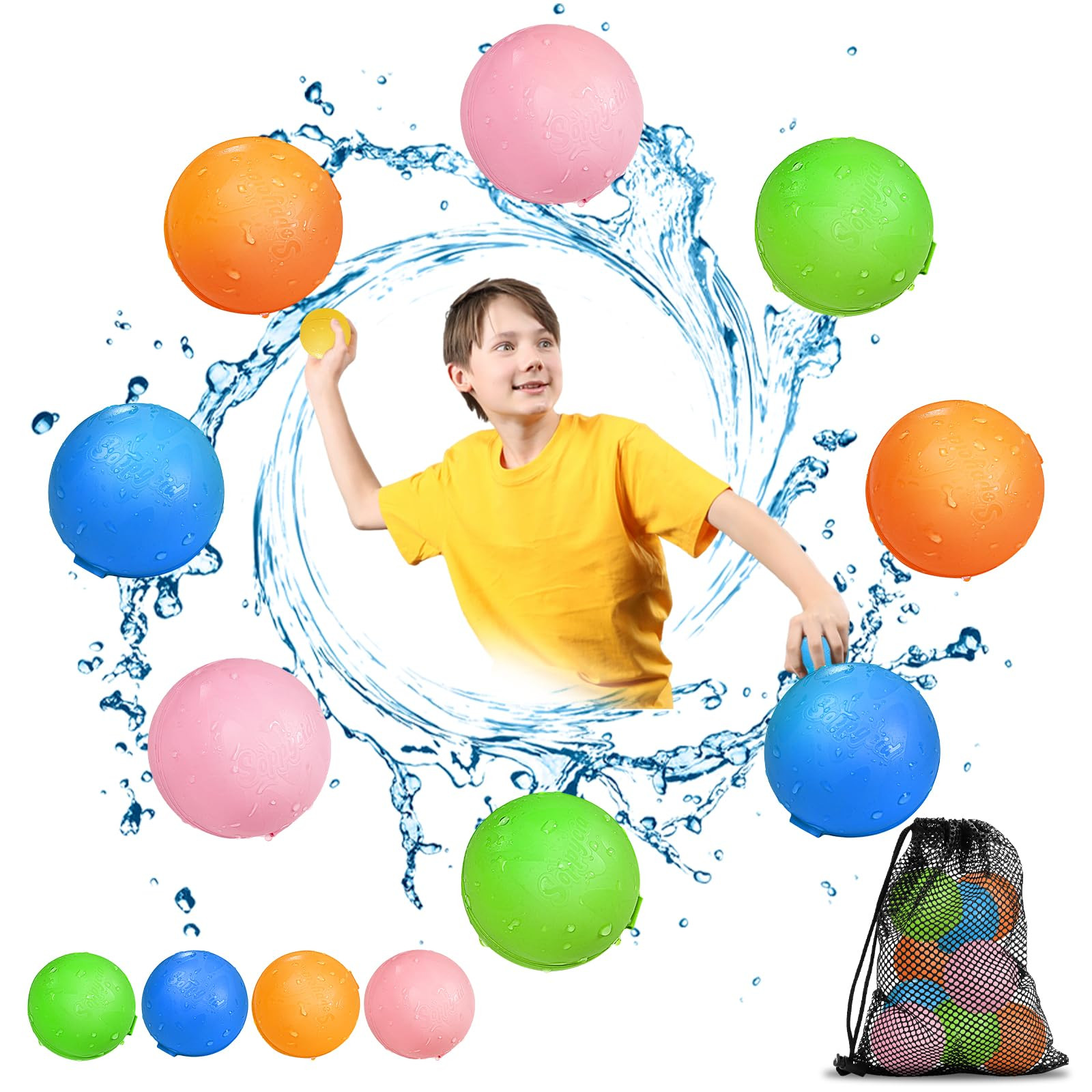 SOPPYCID Reusable Magnetic Water Balloons, Kids Summer Outdoor Toys, Quick Fill Self Sealing Wate... | Amazon (US)