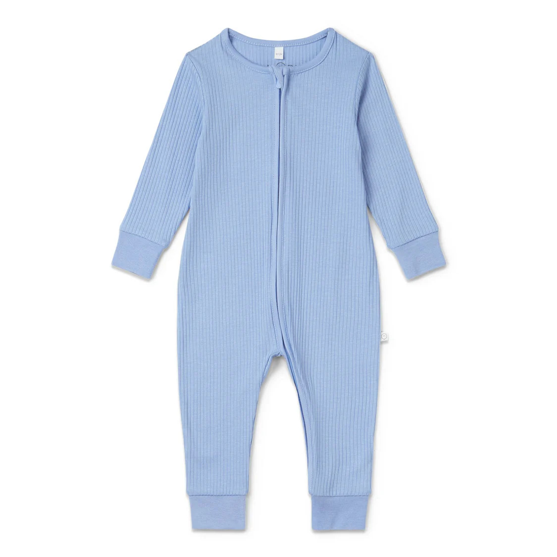 Hydrangea Ribbed Clever Zip Baby Pajamas | Baby Mori (US)