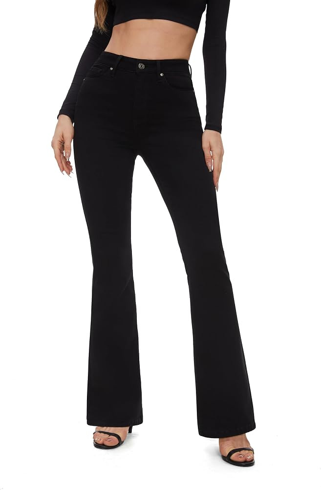 FLYING BANANA Women's High Waisted Butt Lifting Stretch Bootcut Jeans | Amazon (US)