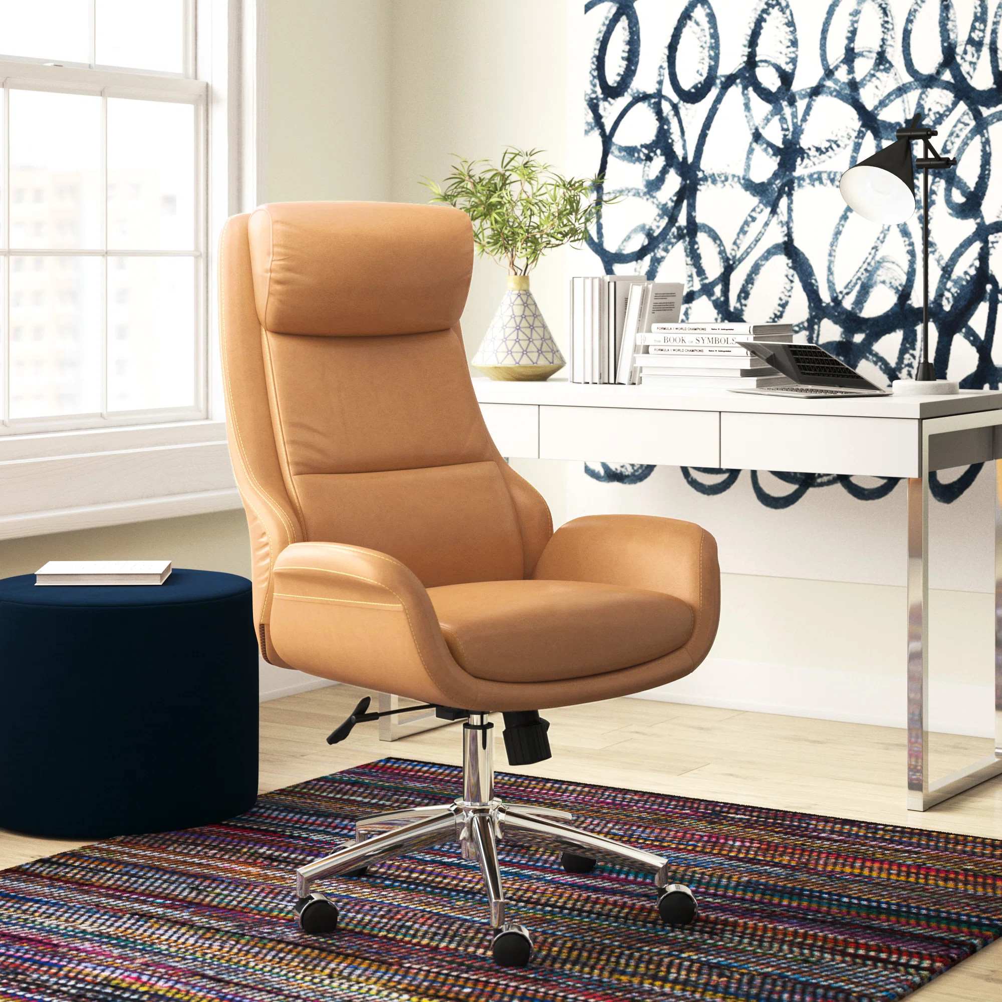 Brayden Studio® Corjan Mid-Century Modern Gas Lift Swivel Executive Chair or Office Chair with H... | Wayfair North America