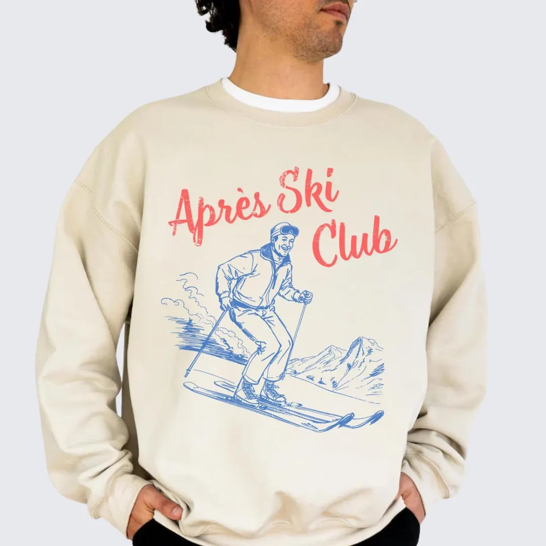 Après Ski Club Sweatshirt, Vintage Style Winter Skiing Sweater, Retro Graphic Pullover - Etsy | Etsy (US)