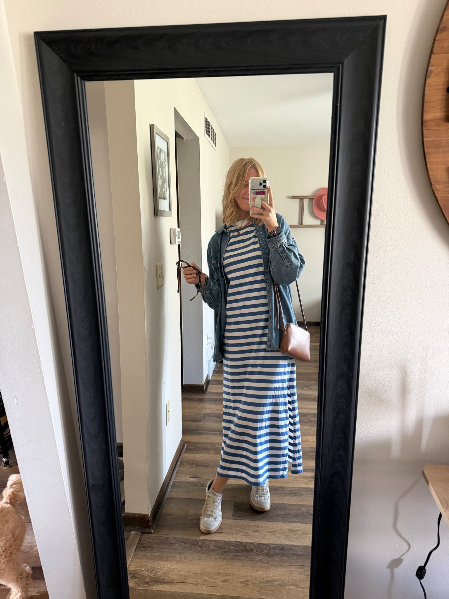 Today’s OOTD — 04.18.26 🌤️🩵🤍

Small Tall in blue & white striped dress from Old Navy
Large in denim shirt from Old Navy
8.5 in free people dupes from Amazon

Everything is TTS :)

Amazon finds, Amazon fashion, Amazon sneakers, Amazon coats, Amazon scarves, Old Navy finds, Old Navy fashion, Old Navy deals, hot deals, trending at Old Navy, trending on Amazon, Target finds, Target fashion, Target sweaters, Target jeans, winter outfits, outfit of the day, spring outfits

#LTKSaleAlert #LTKSeasonal #LTKootd