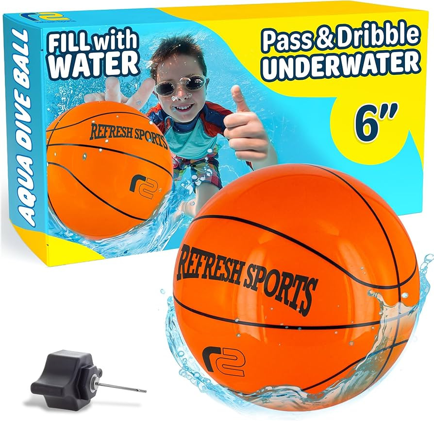 Aqua Dive Pool Ball Basketball – Water Pool Toy for Kids Ages 4-12 – Dribble, Pass & Shoot Un... | Amazon (US)