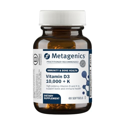 Metagenics Vitamin D3 and Vitamin K2 10,000 IU with MK-7, 60 Softgels | Amazon (US)
