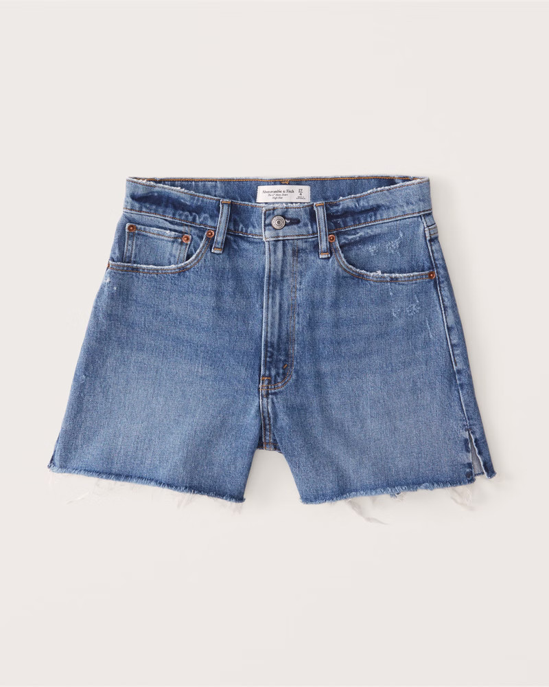 Women's Curve Love High Rise 4 Inch Mom Shorts | Women's | Abercrombie.com | Abercrombie & Fitch (US)