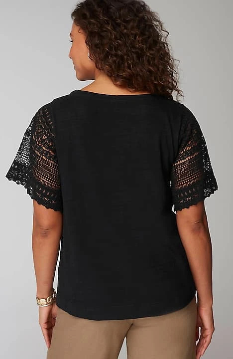 Crochet-Sleeve Top | J. Jill