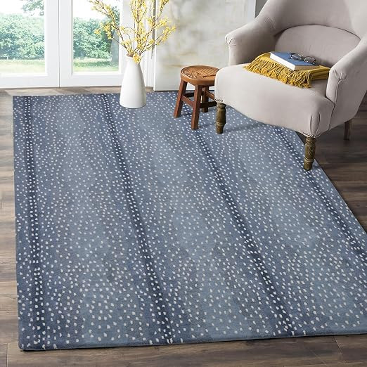 Restoration and Renovation Antelope Cheetah Blue Animal Contemporary Handmade 100% Woolen Area Ru... | Amazon (US)