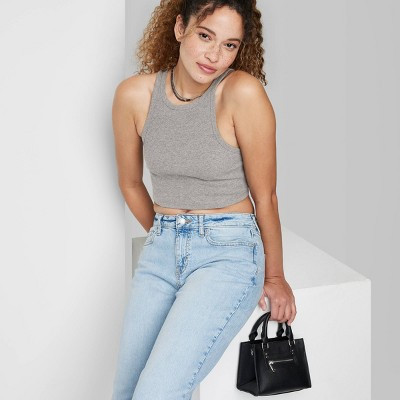 Women's Ribbed Tiny Tank Top - Wild Fable™ Gray XXS | Target