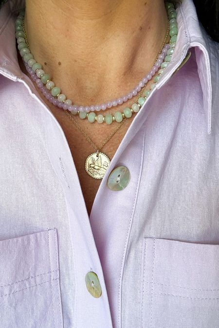 🩵25% off aqua beaded necklace & gold coin necklace - automatically applies at checkout
💜20% off dress with YOUROCK

I cant stop layering necklaces, and this is my new favorite combo! The thicker beads of the aqua necklace is just what I’ve been looking for. And the coin is so pretty! Plus, during Spartina 449’s Memorial Day Sale, both pieces are 25% off, making them an excellent price! 

Paired with this lavender shirt dress from Tuckernuck, which is a new favorite! Note: This one runs big, I sized down to XXS. 

Classic style, affordable fashion, jewelry, sale alert, MDW, preppy #gifted 

#LTKFindsUnder50 #LTKFindsUnder100 #LTKSaleAlert