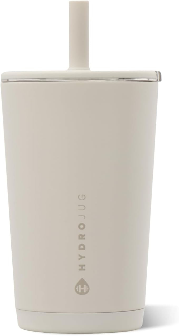 HydroJug Everyday Tumbler 14 oz, Ceramic-Lined Straw Cup, Linen | Amazon (US)
