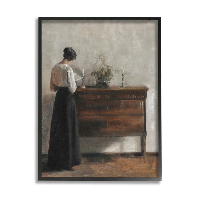 Classic Woman In Dress Reading Giclee Art By Lettered And Lined | Wayfair North America
