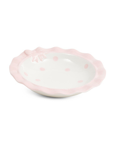 8in Scalloped Bow Ceramic Trinket Tray | TJ Maxx