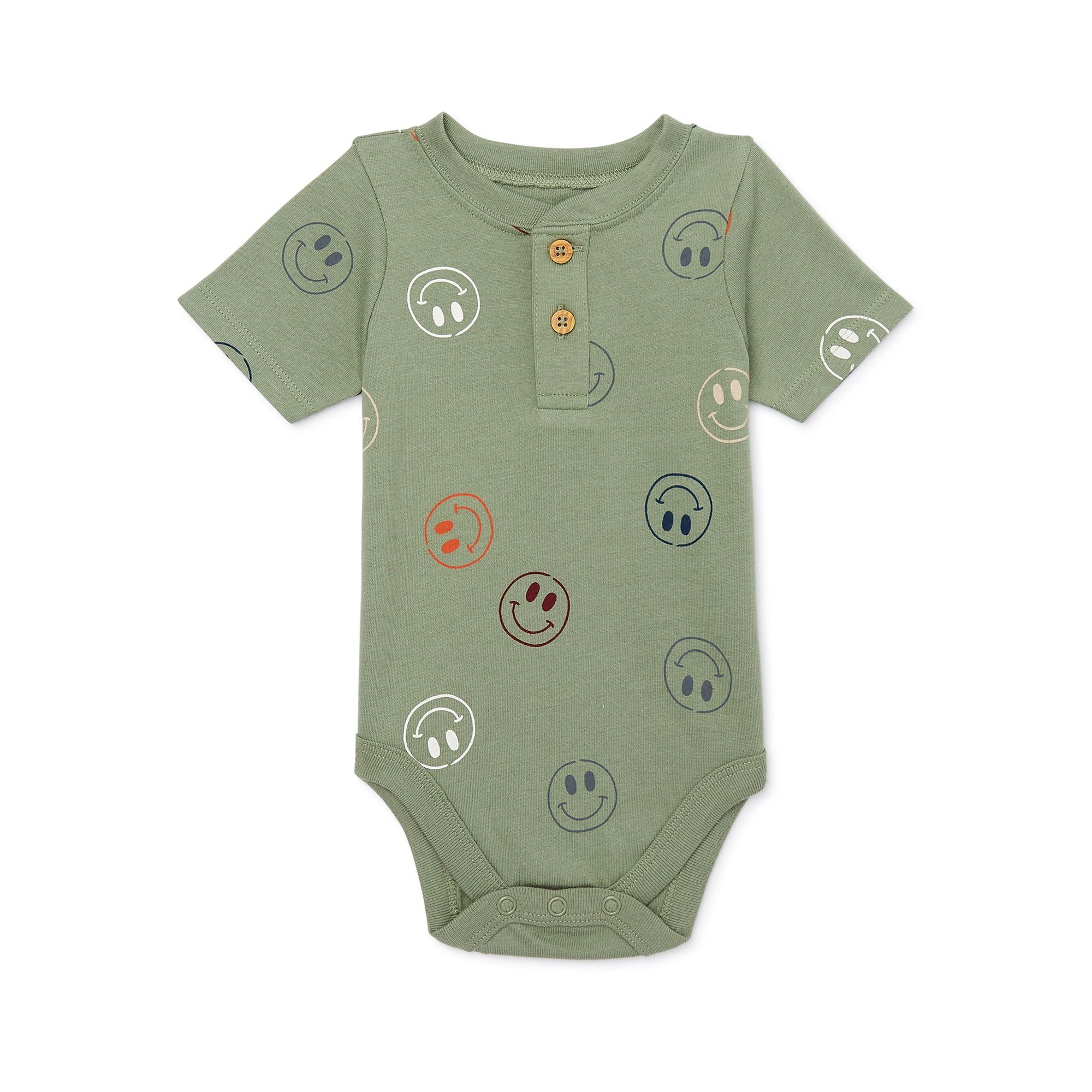 Garanimals Baby Boy Short Sleeve Henley Bodysuit, Sizes 0-24 Months | Walmart (US)