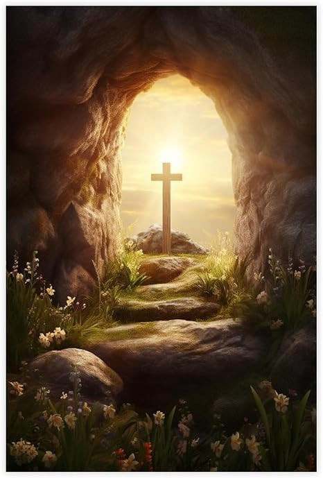 He Is Risen Empty Tomb Easter Easter Calvary Cross Jesus Christ Resurrection Sunrise Poster Print... | Amazon (US)