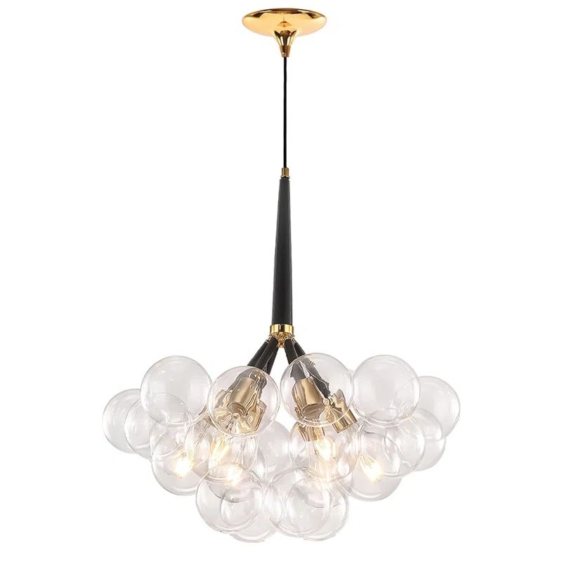 Contemporary Clear Glass Bubble Chandelier 6 - Light | Wayfair North America