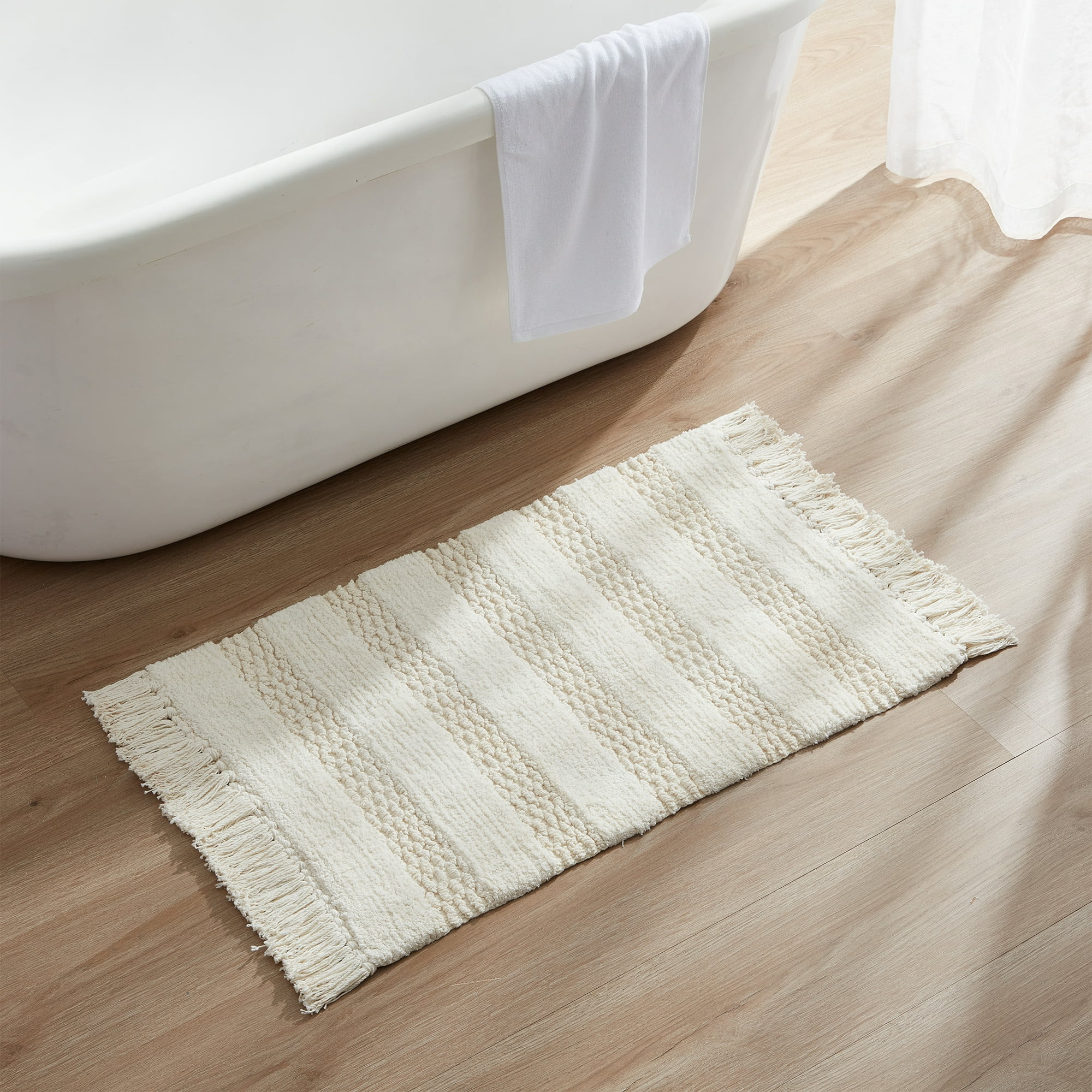 My Texas House Lancaster Fringe Cotton Bath Rug , Ivory, 20" x 32" | Walmart (US)
