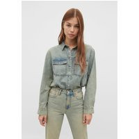 Stradivarius Regular fit denim shirt Denim XS | Stradivarius (UK)