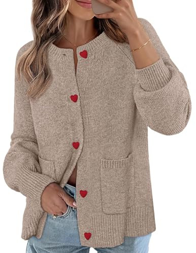 MEROKEETY Women's Cardigan Sweaters 2026 Fall Trendy Chunky Knit Button Up Cute Winter Long Sleev... | Amazon (US)