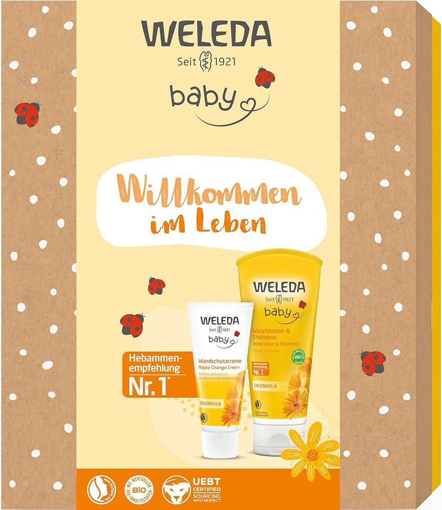 WELEDA Bio Baby Geschenk Set 2023 – Babypflege Naturkosmetik Geschenkbox bestehend aus Calendul... | Amazon (DE)