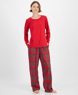 Holiday Lane Women's Brinkley Plaid Mix It Matching Family Pajamas Set, Created for Macy's - Macy... | Macy's