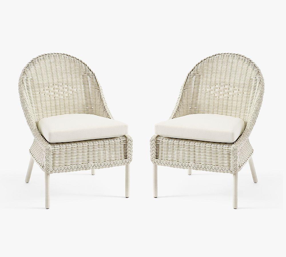 LoveShackFancy Wicker Outdoor Dining Side Chair | Pottery Barn (US)
