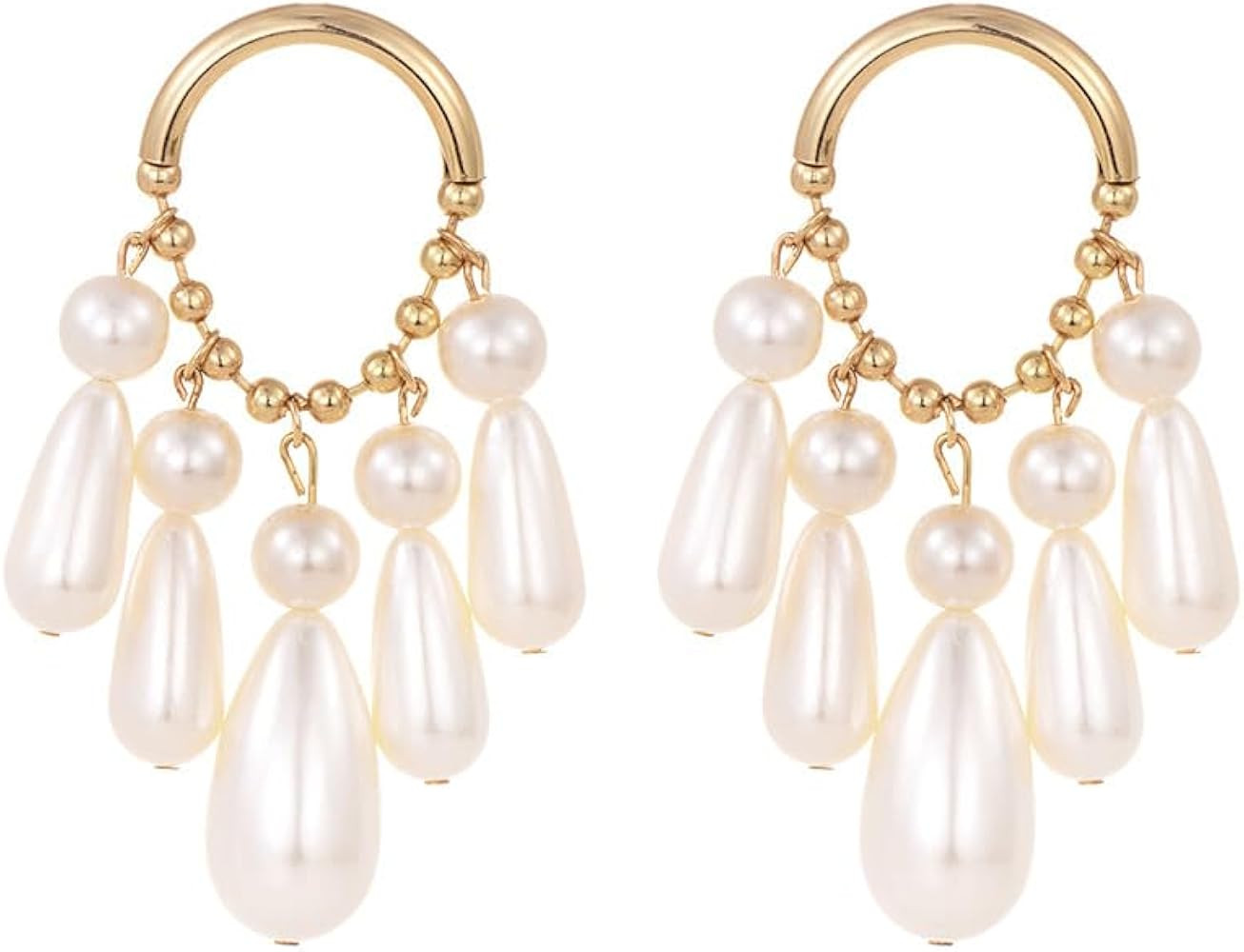 Sither Pearls Earrings for Women Dangle Pearls Earrings Studs Gold Pendant Chandelier Earrings St... | Amazon (US)