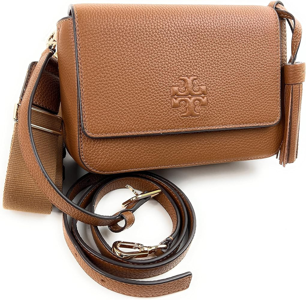 Tory Burch Thea Web Flap Crossbody Women's Bag (Moose) | Amazon (US)