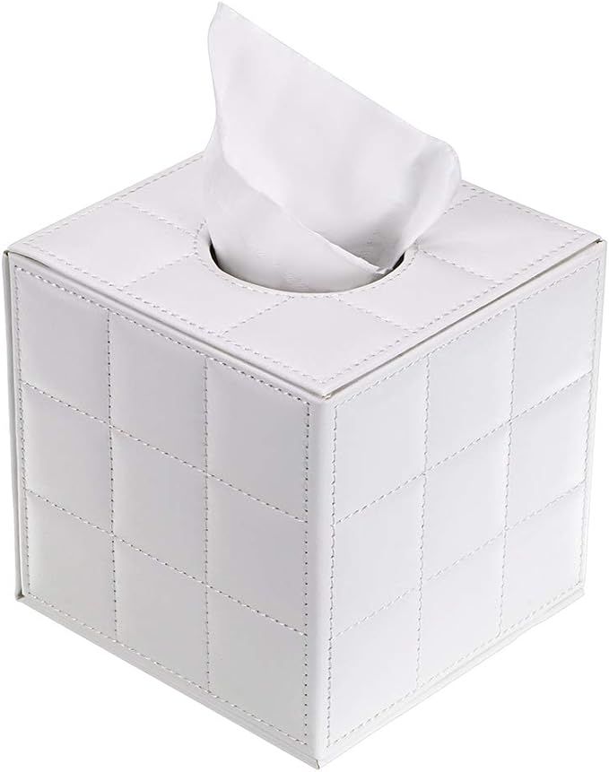 Sumnacon Stylish PU Leather Tissue Box Holder, Square Napkin Holder Pumping Paper Case Dispenser,... | Amazon (US)